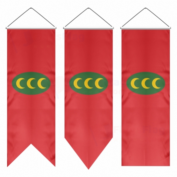 Ottoman Empire Horizontal 3 Crescent Version Swallowtail Flags
