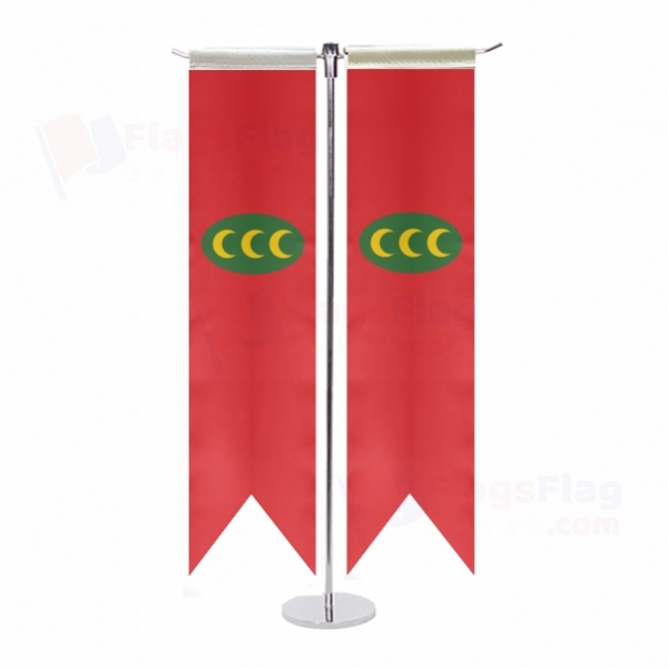 Ottoman Empire Horizontal 3 Crescent Version T Table Flags