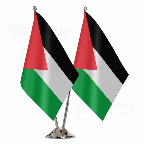 Palestine 2 Table Flags