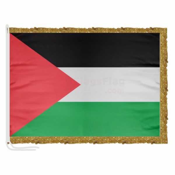 Palestine Satin Office Flag