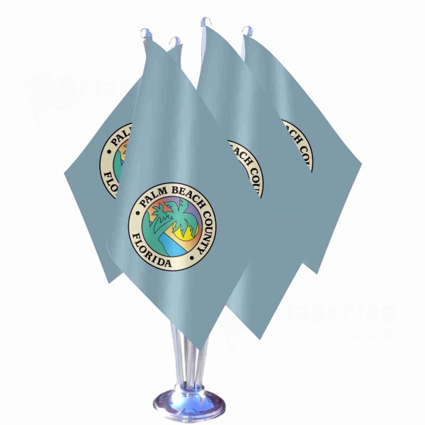 Palm Beach Count Florida Quadruple Table Flag