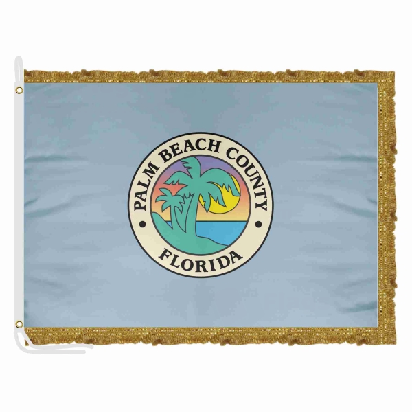 Palm Beach Count Florida Satin Office Flag