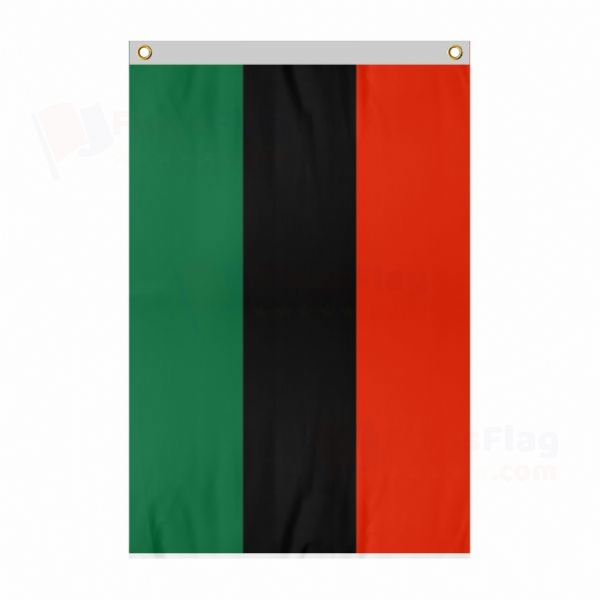 Pan Africa Large Size Flag Hanging on Building