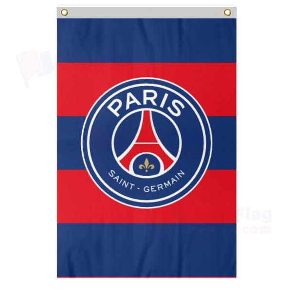 Paris Saint Germain FC Large Size Flag Hanging on Building