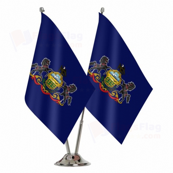Pennsylvania 2 Table Flags