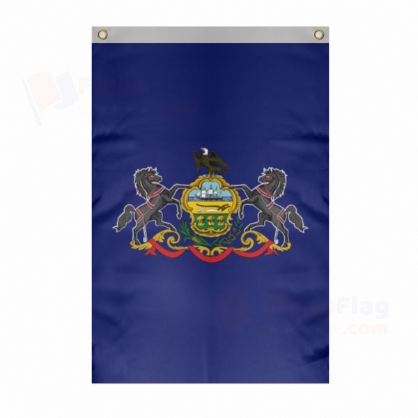 Pennsylvania Large Size Flag Hanging on Building