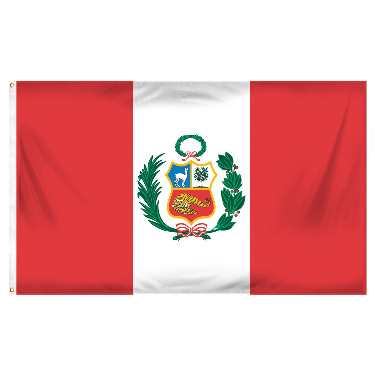 Peru Fringed Presentation Flags