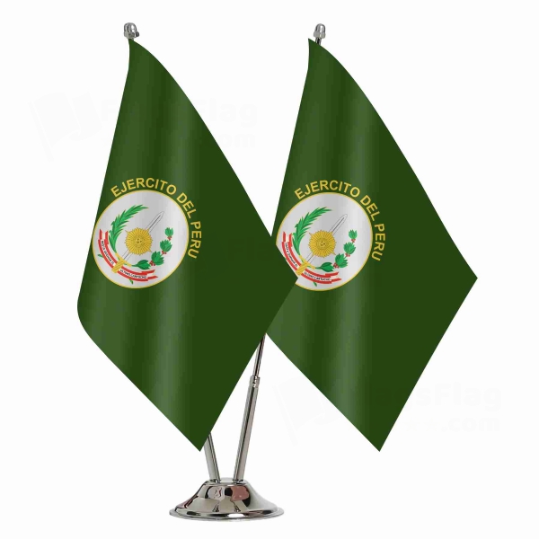Peruvian Army 2 Table Flags