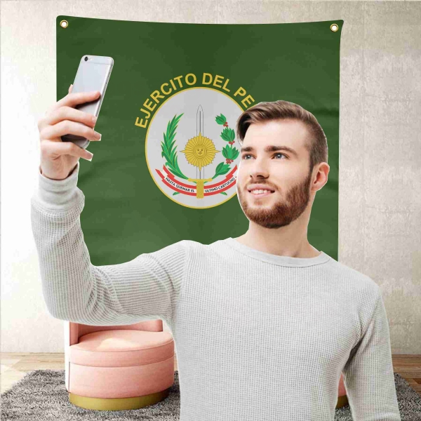 Peruvian Army Background Selfie Shooting Landscapes