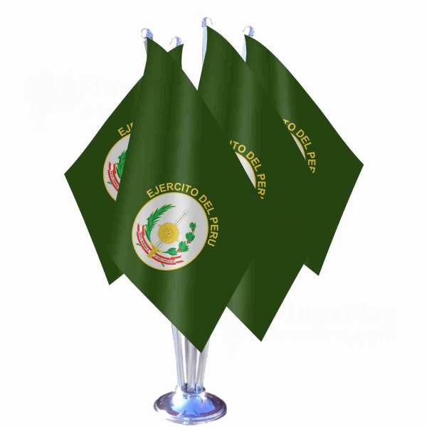 Peruvian Army Quadruple Table Flag