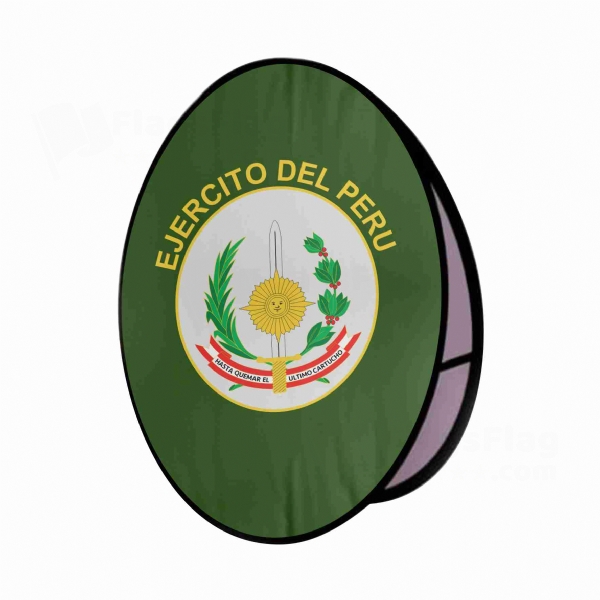 Peruvian Army Round Cloth Banner Display Stands