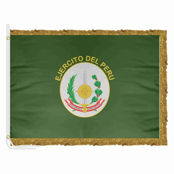 Peruvian Army Satin Office Flag