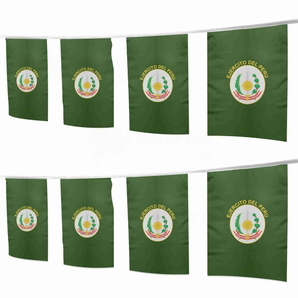 Peruvian Army Square String Flags