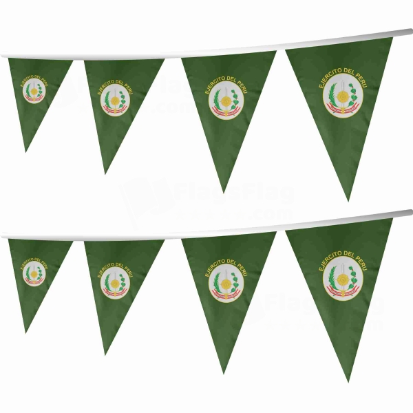 Peruvian Army Stringed Triangle Flag
