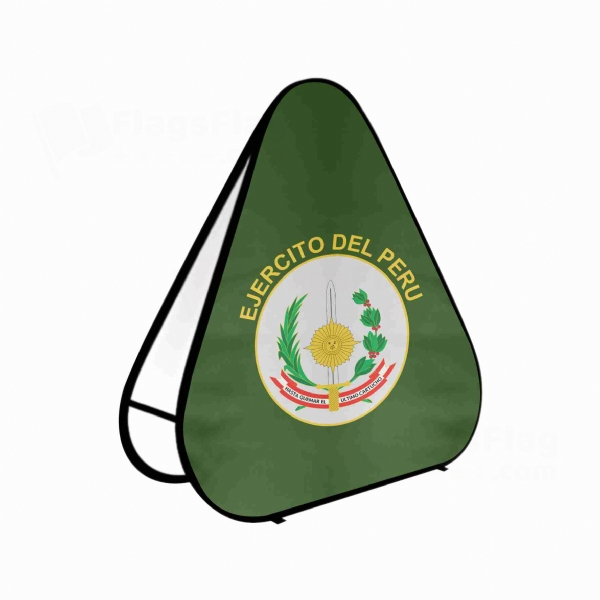 Peruvian Army Triangle Fabric Banner Display Stands