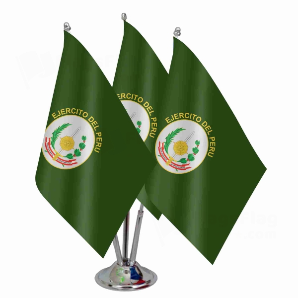 Peruvian Army Triple Table Flag