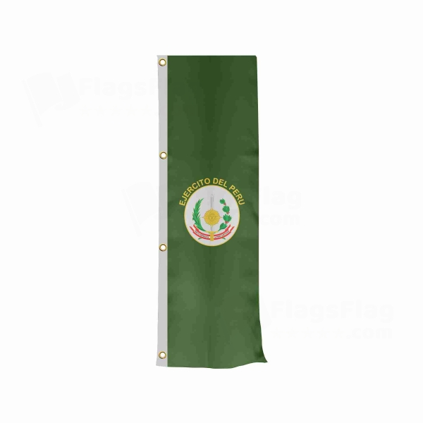 Peruvian Army Vertically Raised Flags