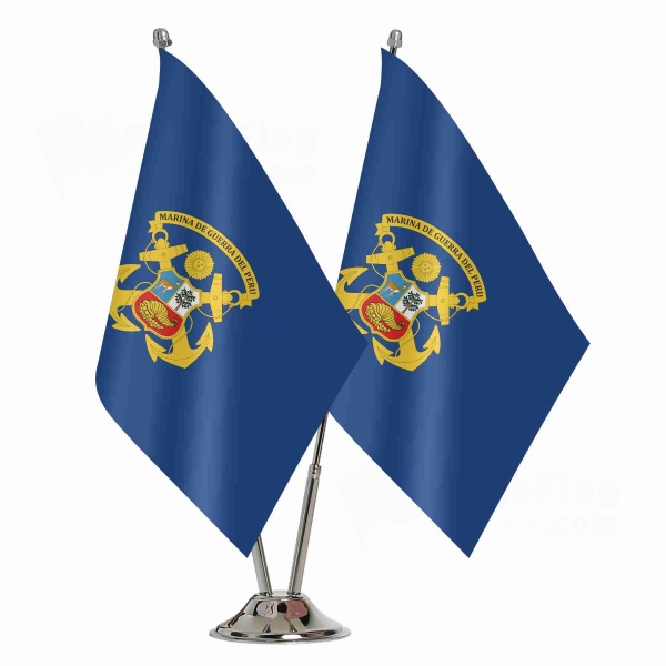 Peruvian Navy 2 Table Flags