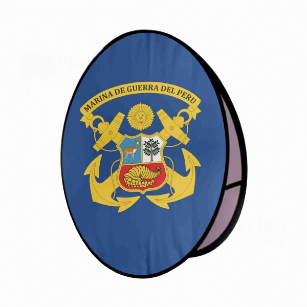 Peruvian Navy Round Cloth Banner Display Stands