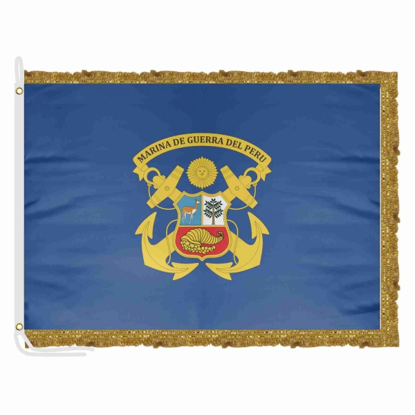 Peruvian Navy Satin Office Flag