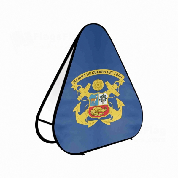 Peruvian Navy Triangle Fabric Banner Display Stands