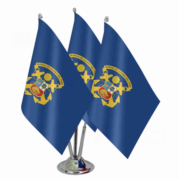 Peruvian Navy Triple Table Flag