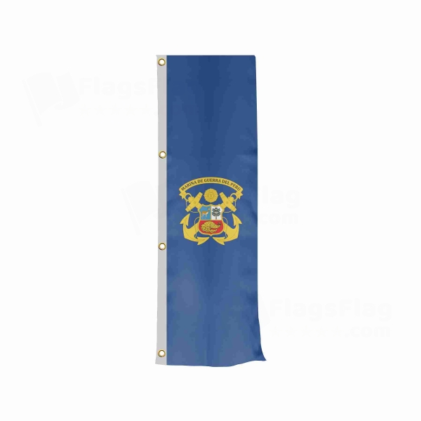 Peruvian Navy Vertically Raised Flags