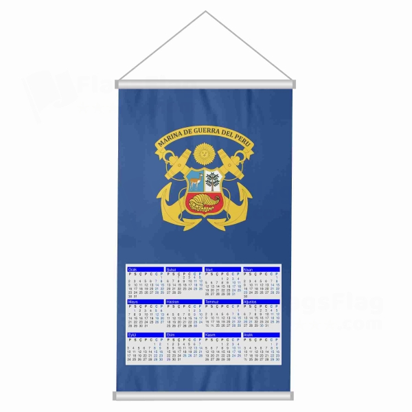 Peruvian Navy Woven Fabric Digital Printing Calendar