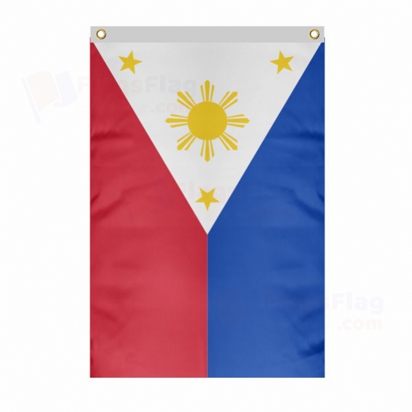 Philippines Large Size Flag Hanging on Building