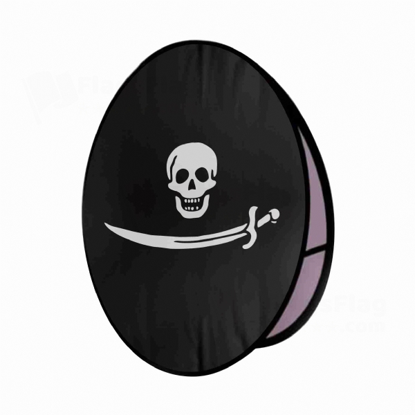 Pirate Bartholomew Roberts Round Cloth Banner Display Stands