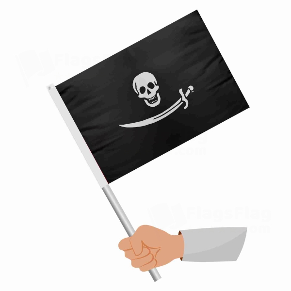 Pirate Bartholomew Roberts Stick Flag