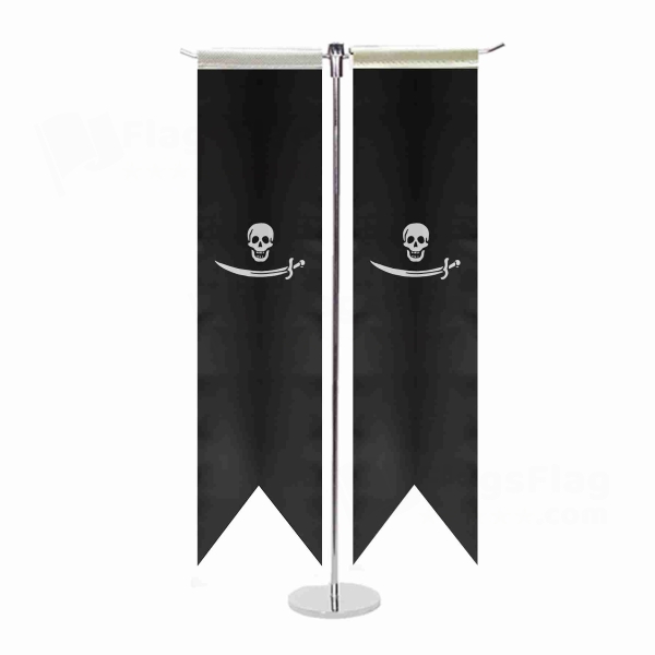 Pirate Bartholomew Roberts T Table Flag