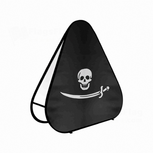 Pirate Bartholomew Roberts Triangle Fabric Banner Display Stands