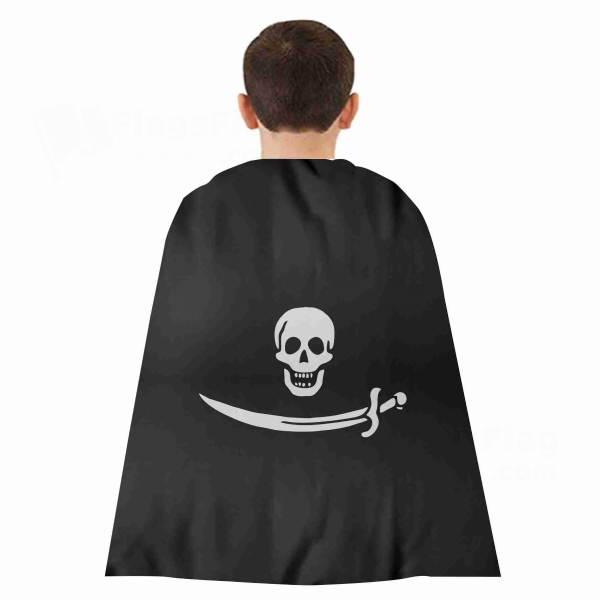 Pirate Bartholomew Roberts Woven Fabric Cloak Digital Printing