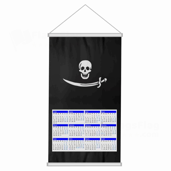 Pirate Bartholomew Roberts Woven Fabric Digital Printing Calendar