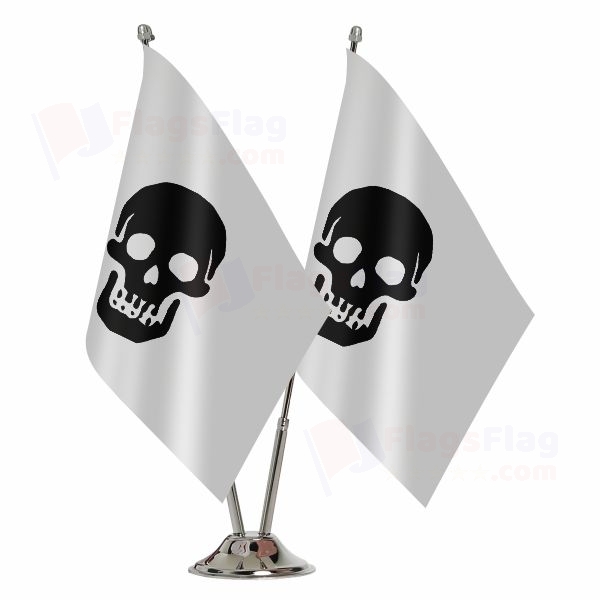 Pirate Death Head Levasseur Reversed Binary Table Flag