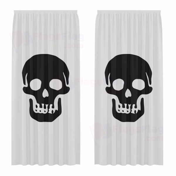 Pirate Death Head Levasseur Reversed Digital Printed Curtains