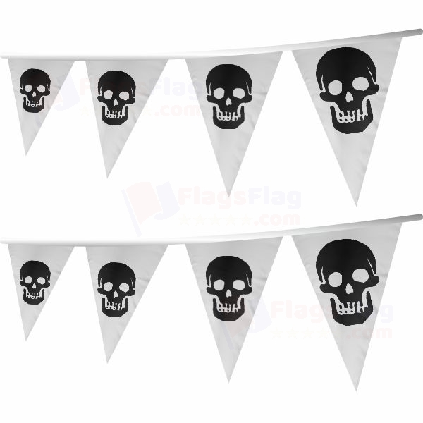 Pirate Death Head Levasseur Reversed Stringed Triangle Flag