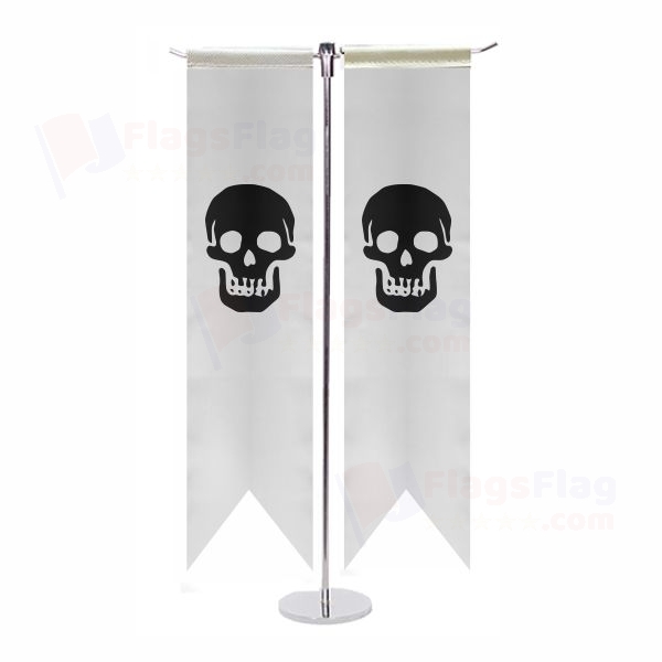 Pirate Death Head Levasseur Reversed T Table Flag