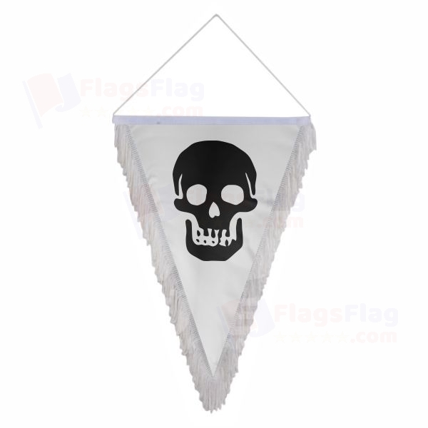 Pirate Death Head Levasseur Reversed Triangle Fringed Streamers