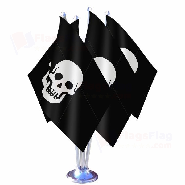 Pirate Death Head Quadruple Table Flag