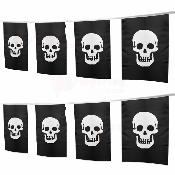 Pirate Death Head Square String Flags