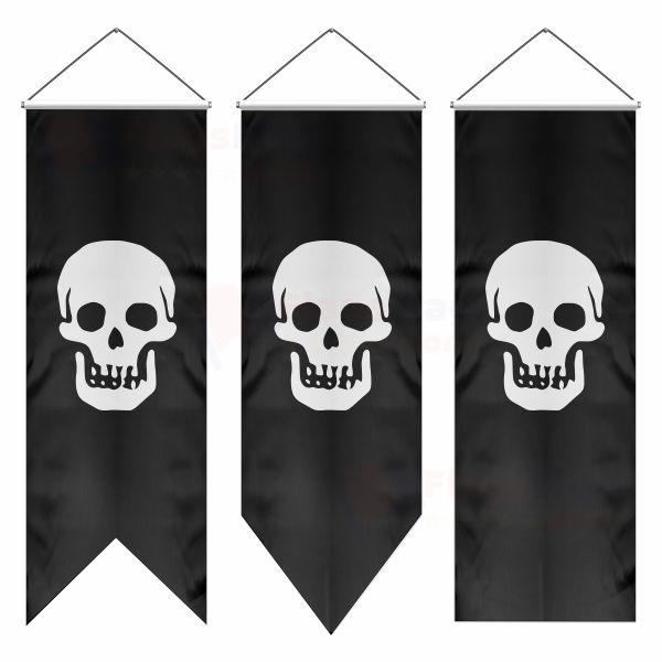 Pirate Death Head Swallowtail Flags