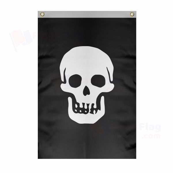 Pirate Death Large Size Flag Hanging on Building