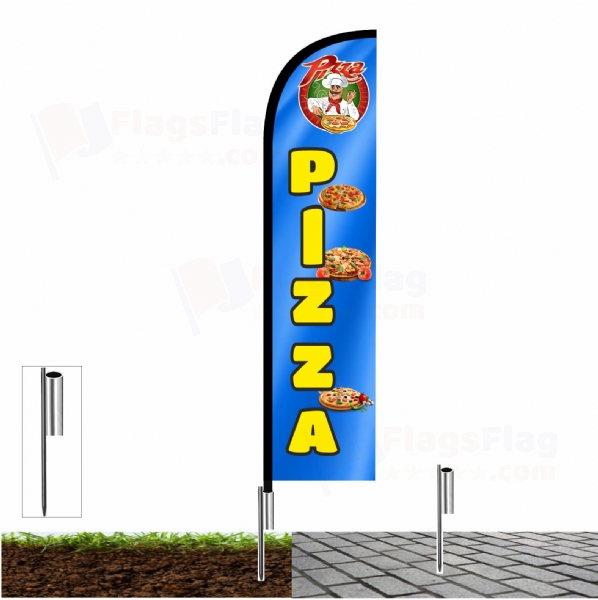 Pizza Flags with fishing line