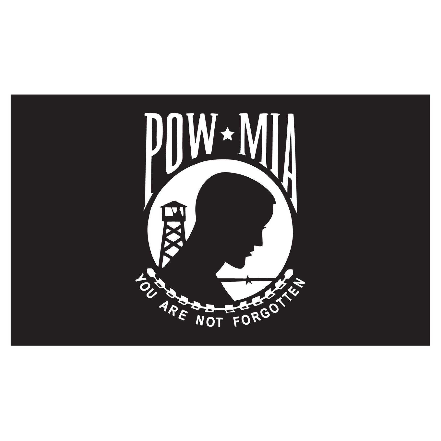POW MIA Flag 3ft x 5ft Heavy Duty Spun Polyester - Single Sided