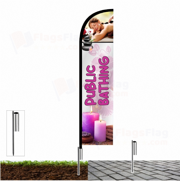 Public Bathing Advertising Flags