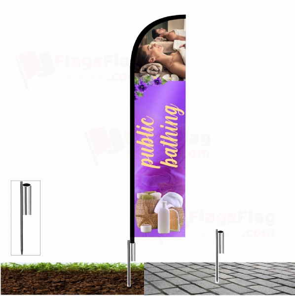 Public Bathing Pole Flags