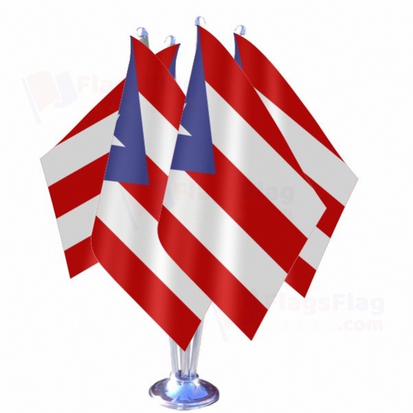 Puerto Rico Quadruple Table Flag
