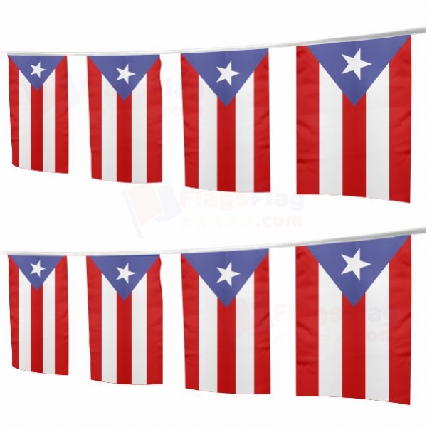 Puerto Rico Square String Flags